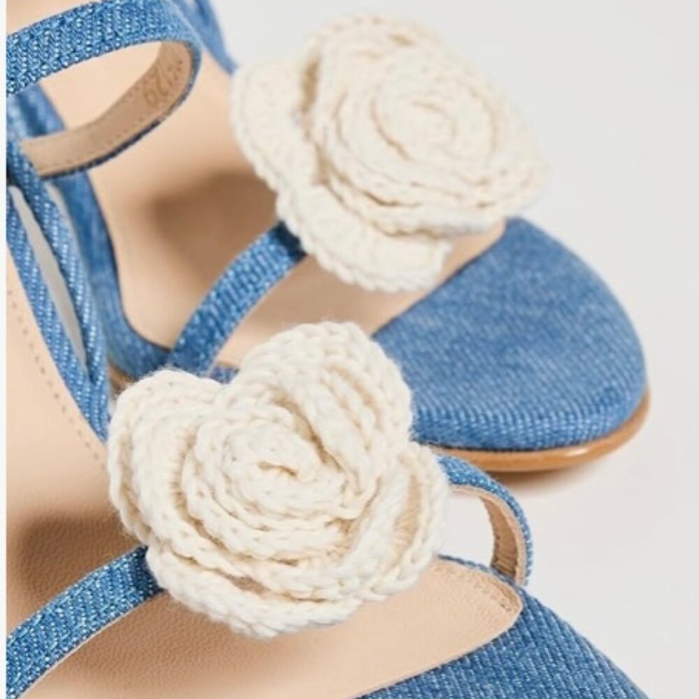 ALOHAS Kendra Bloom Denim Sandals (Size: 6) NWOT - Picture 4 of 4